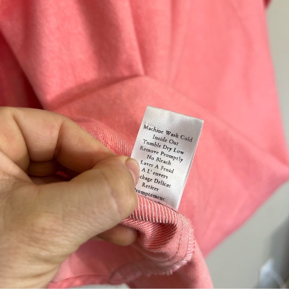 New Frank & Eileen Shirley oversized Italian flannel shirt pink herringbone M - Picture 16 of 16